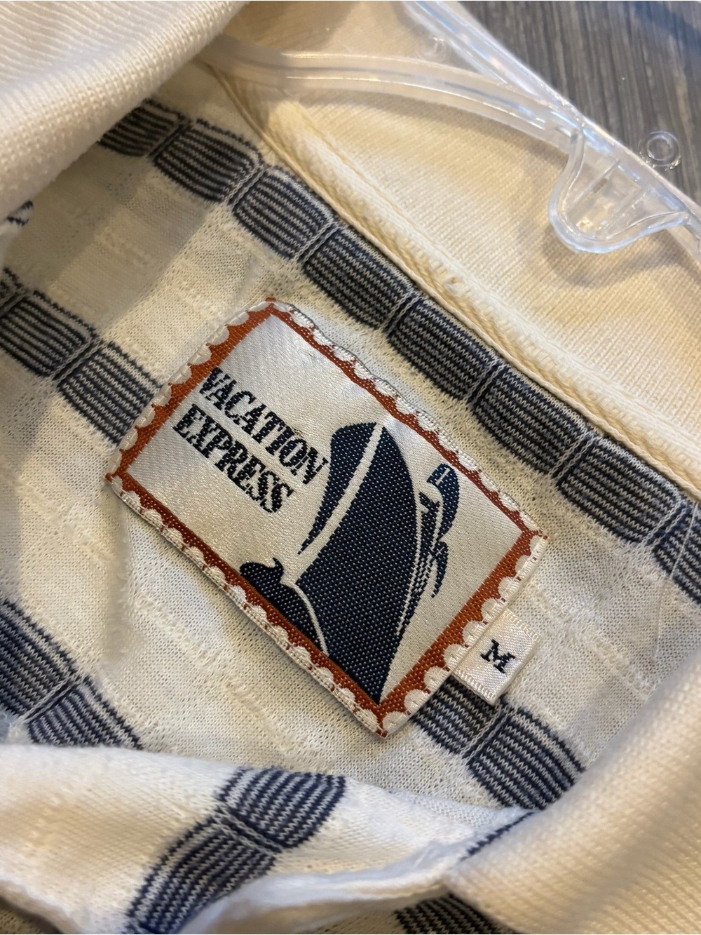 Vintage Vacation Express Vintage Striped Polo Shirt Size M - Picture 3 of 5